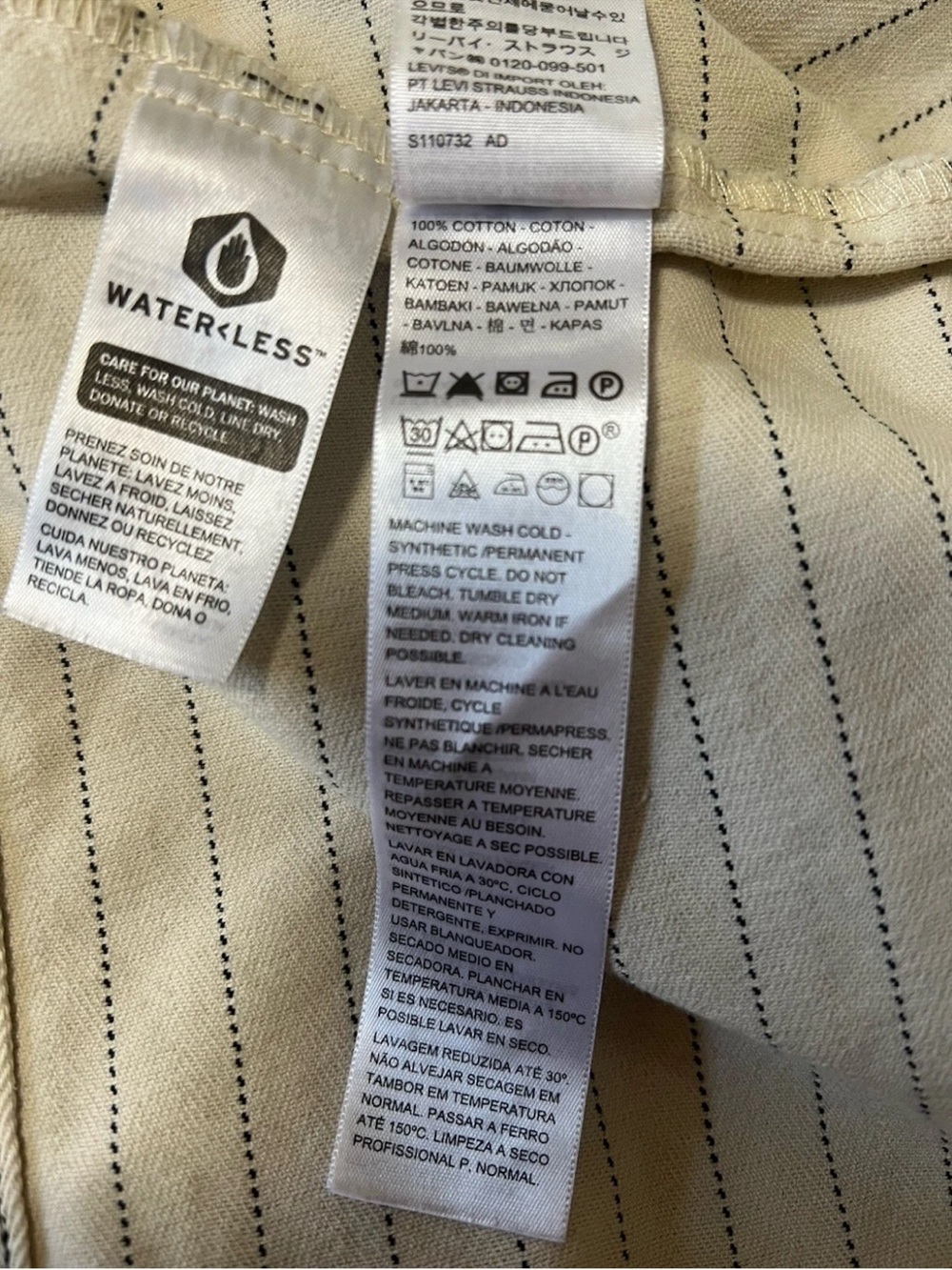 Levi's Sunrise Trucker Jacket XL Bleached Boulevard Stripe Canvas Coat NWOT - Picture 8 of 13